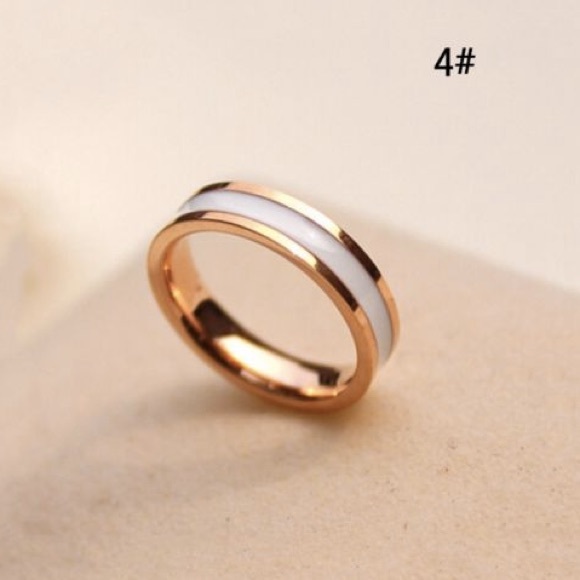 Silver Coat Pipe Wedding Band Titanium Steel Ring - Picture 13 of 15